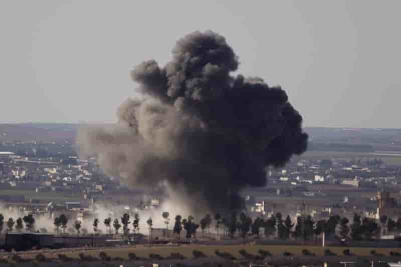 Raids de l'armee turque sur al bab en syrie