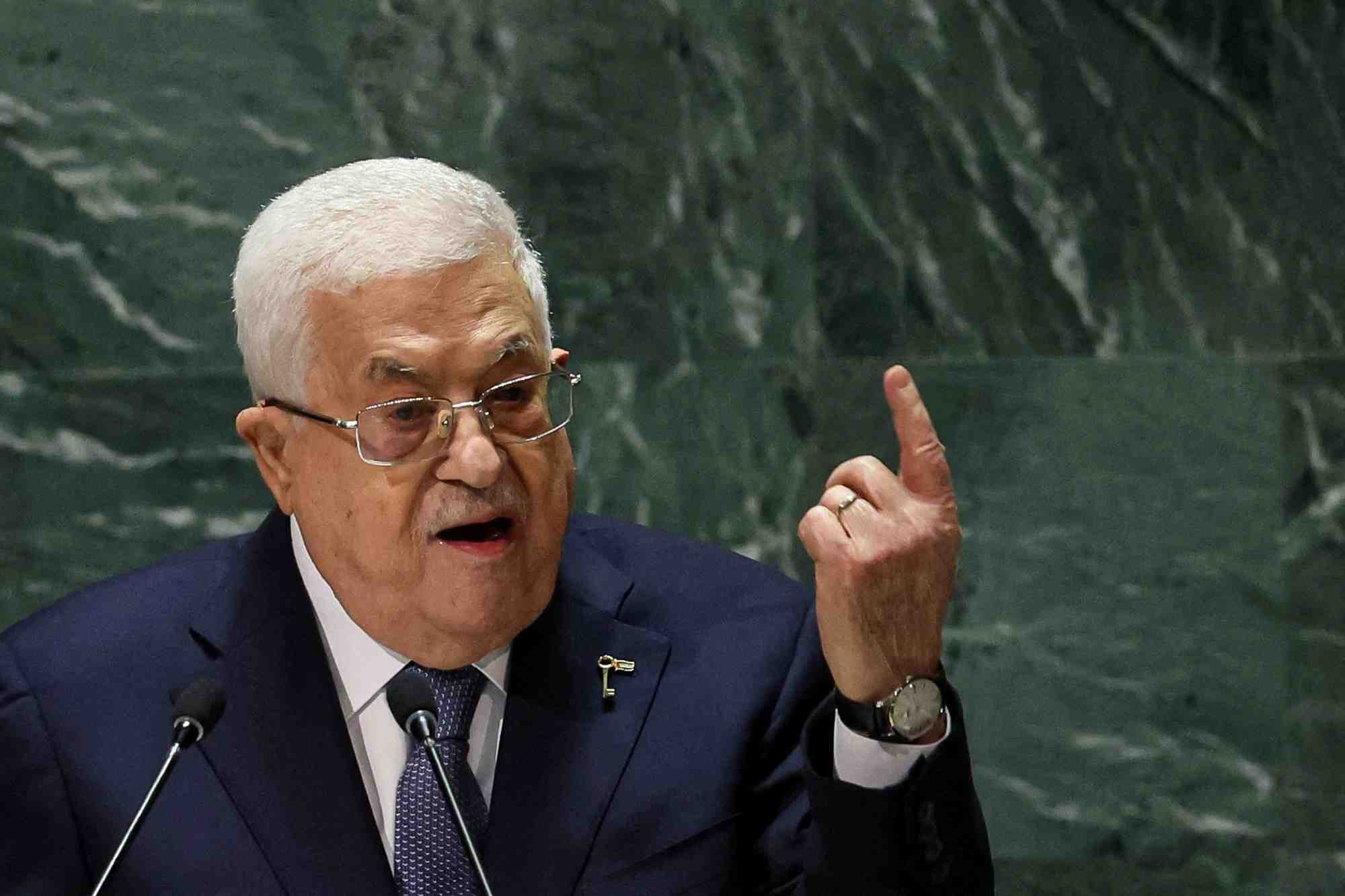 Le president palestinien mahmoud abbas lors de l'assemblee generale de l'onu