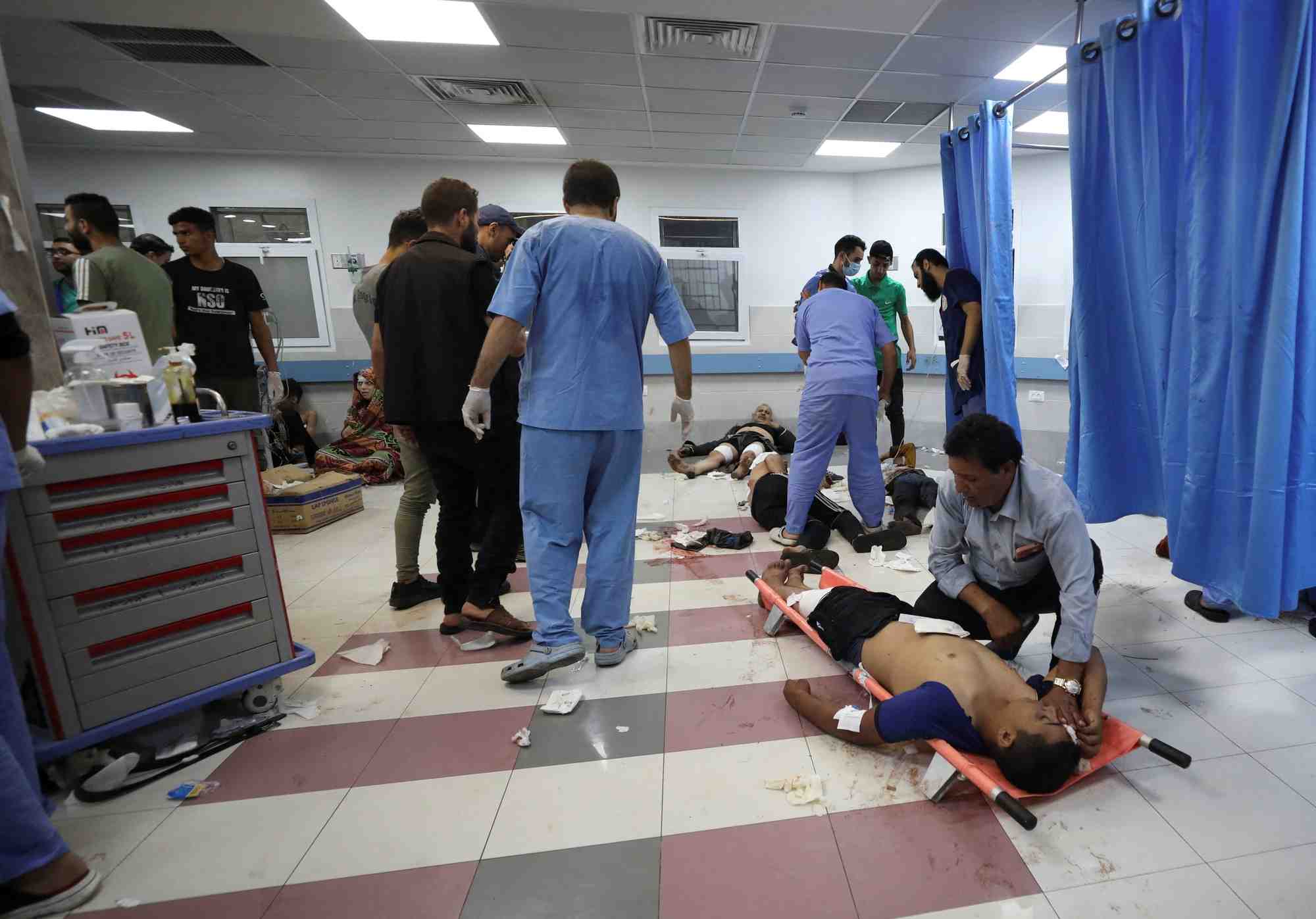 Photo d'un hopital de la ville de gaza lors d'une frappe aerienne israelienne
