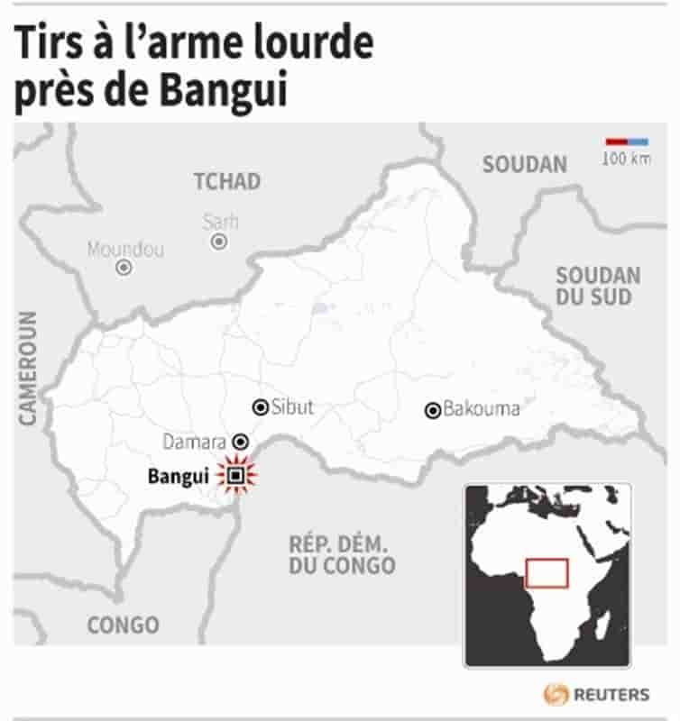 Des tirs à l'arme lourde entendus près de Bangui