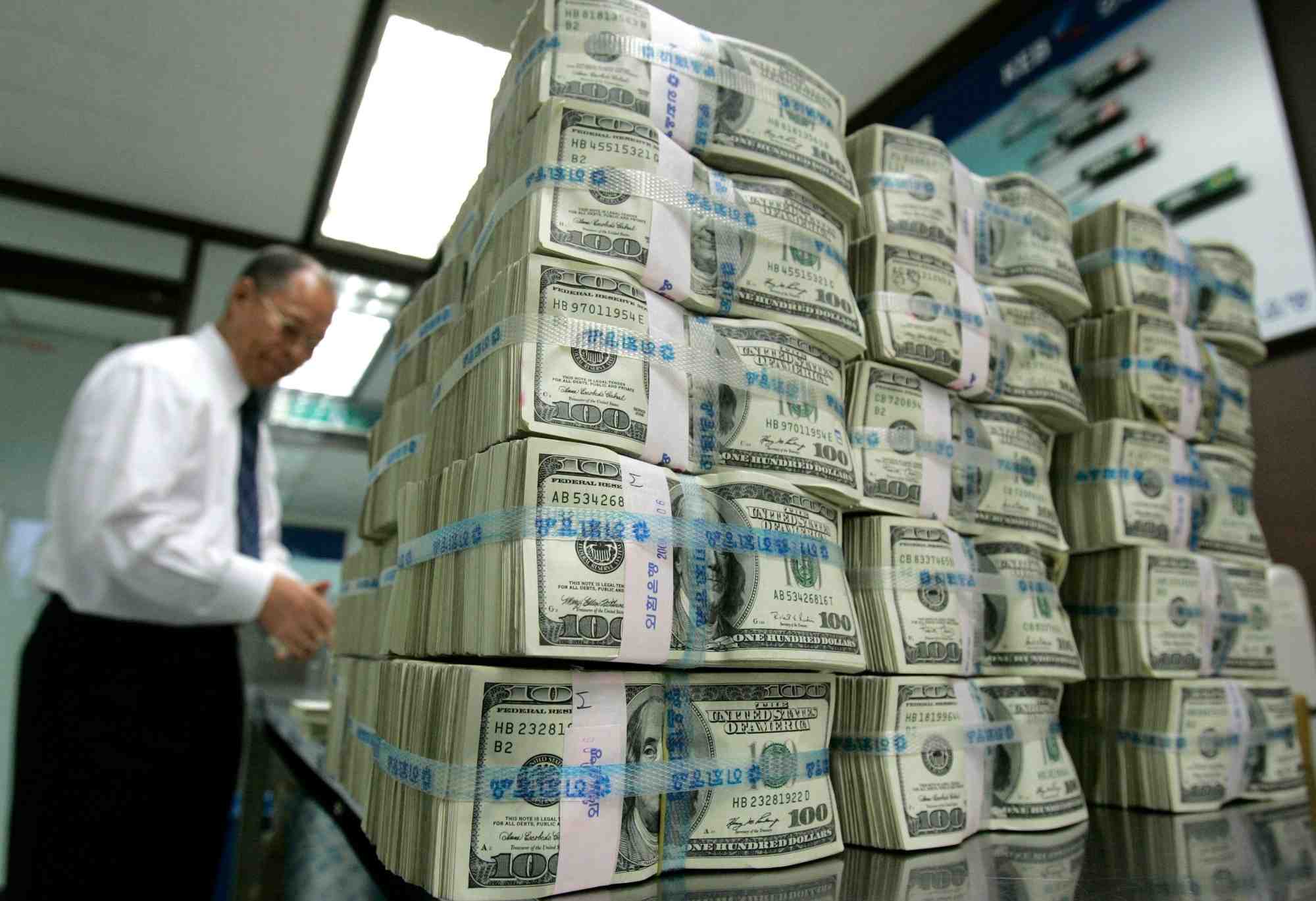 Dollar, billets, Etats-Unis, monnaie, Corée du Sud, Asie,