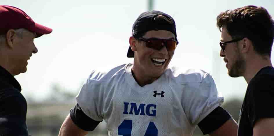 Louis Rees-Zammit, 23 ans, lors du programme NFL en Floride.