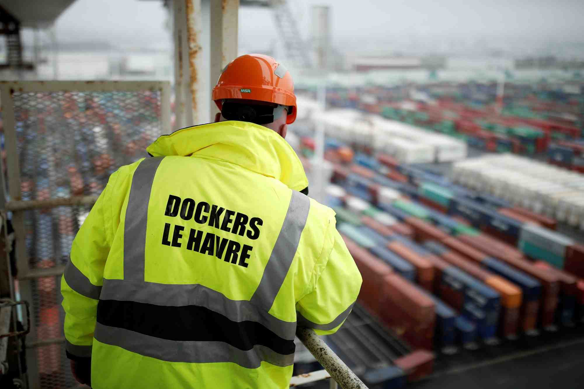 Containers, conteneurs, Le Havre, commerce extérieur, déficit, France, fret maritime, transport de marchandises, docker