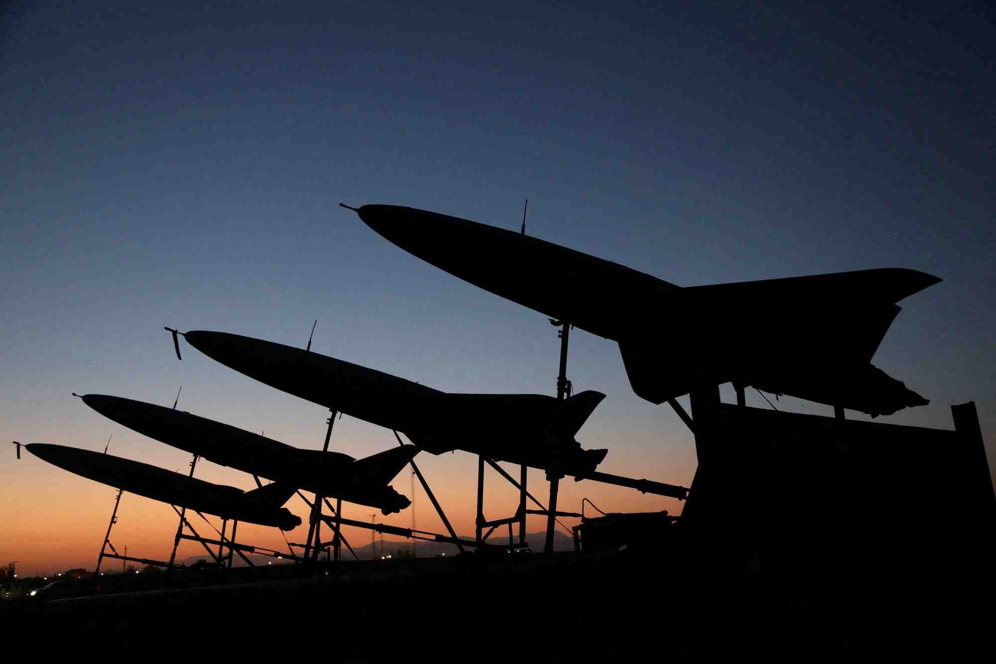 Photo d'archives de drones lors d'un exercice militaire dans un lieu non divulgue en iran