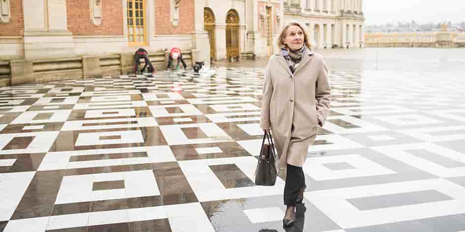 Catherine Pégard dans la cour de Marbre, le 26 février.