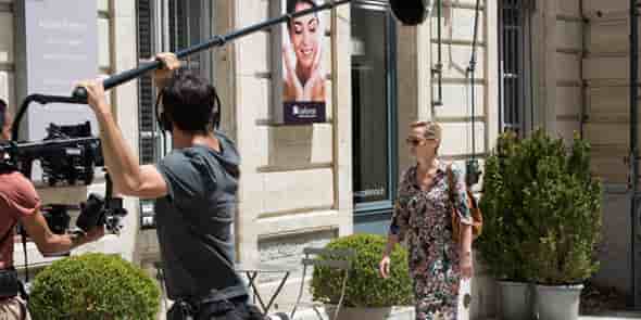 Tournage du feuilleton de France 2 "Un si grand soleil", à Montpellier