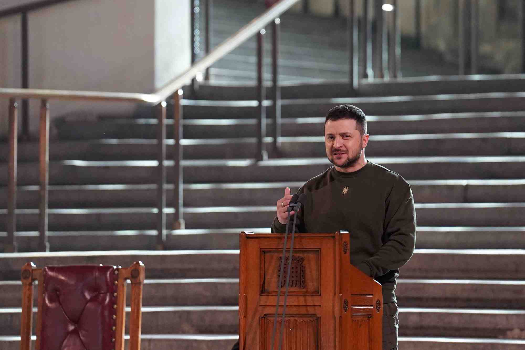 Le president ukrainien volodymyr zelenskiy en visite au royaume-uni