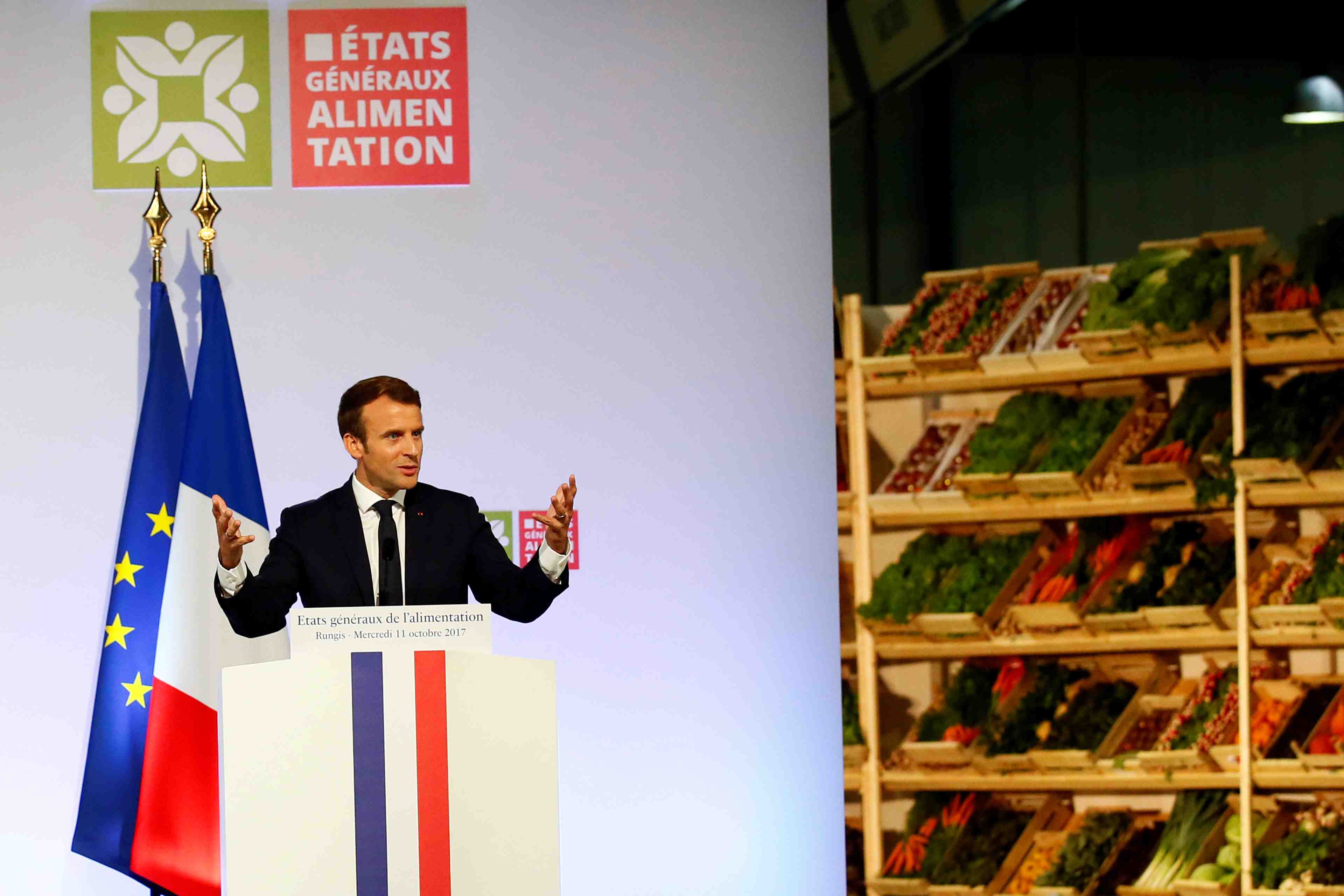 Macron esquisse ses pistes pour reorganiser la filiere agricole