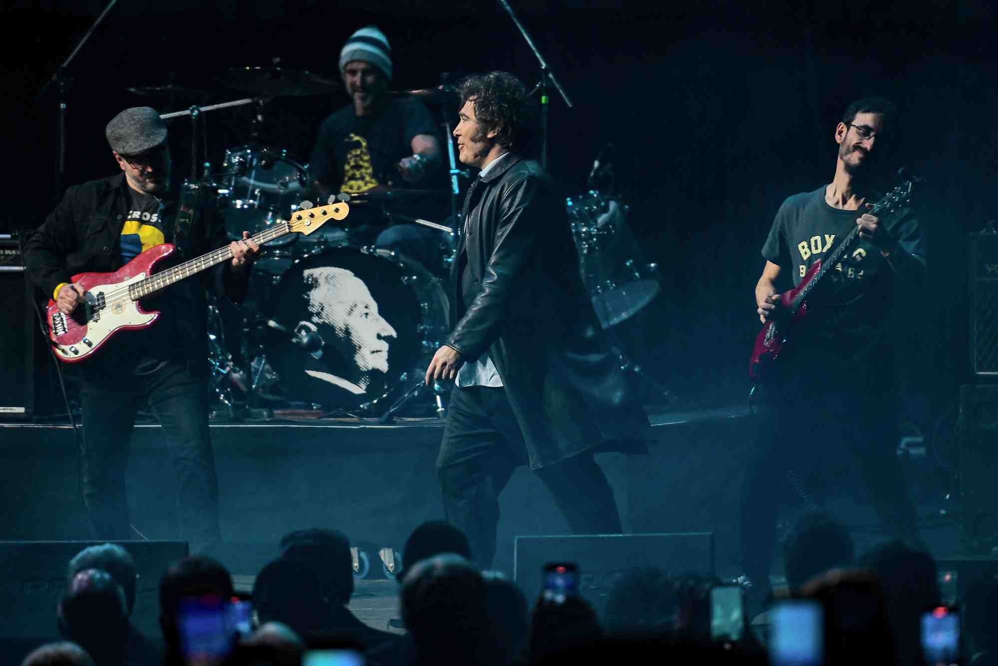 Le show-conférence du président Milei mercredi soir au Luna Park de Buenos Aires, en Argentine.