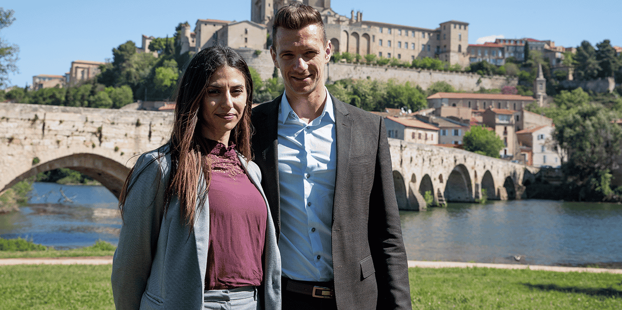 La directrice de la filiale biterroise, Sarah Bouberka, aux côtés de Ghyslain Grand