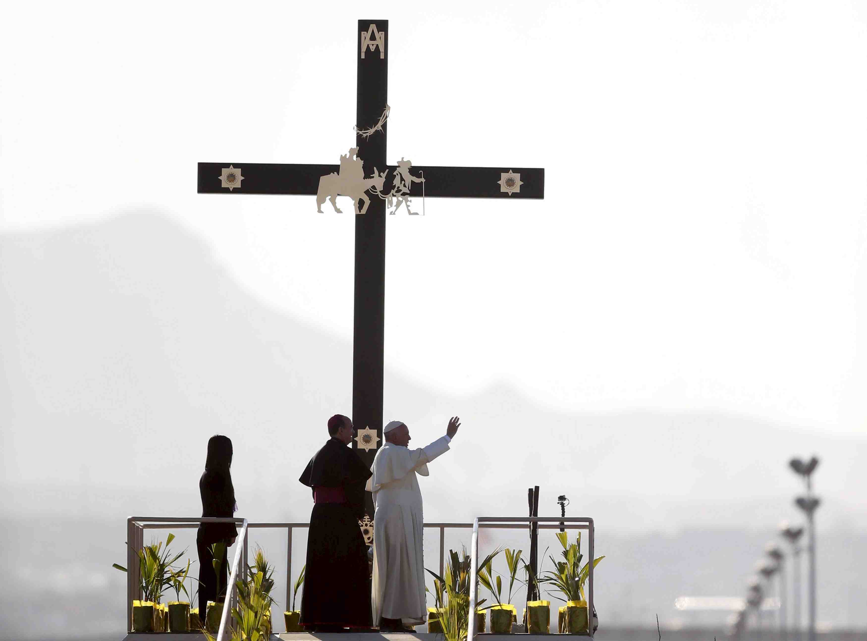 Le pape francois a la frontiere entre le mexique et les etats-unis
