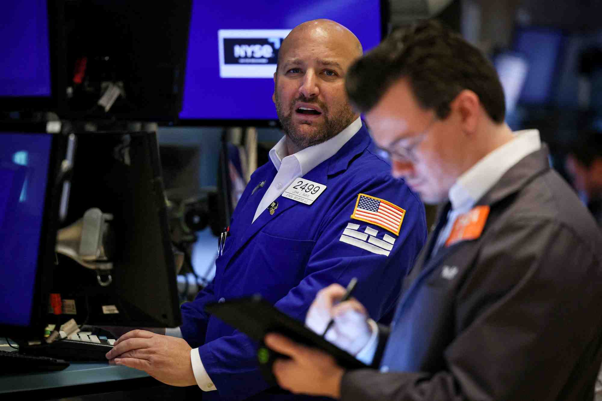 Photo de traders a la bourse de new york