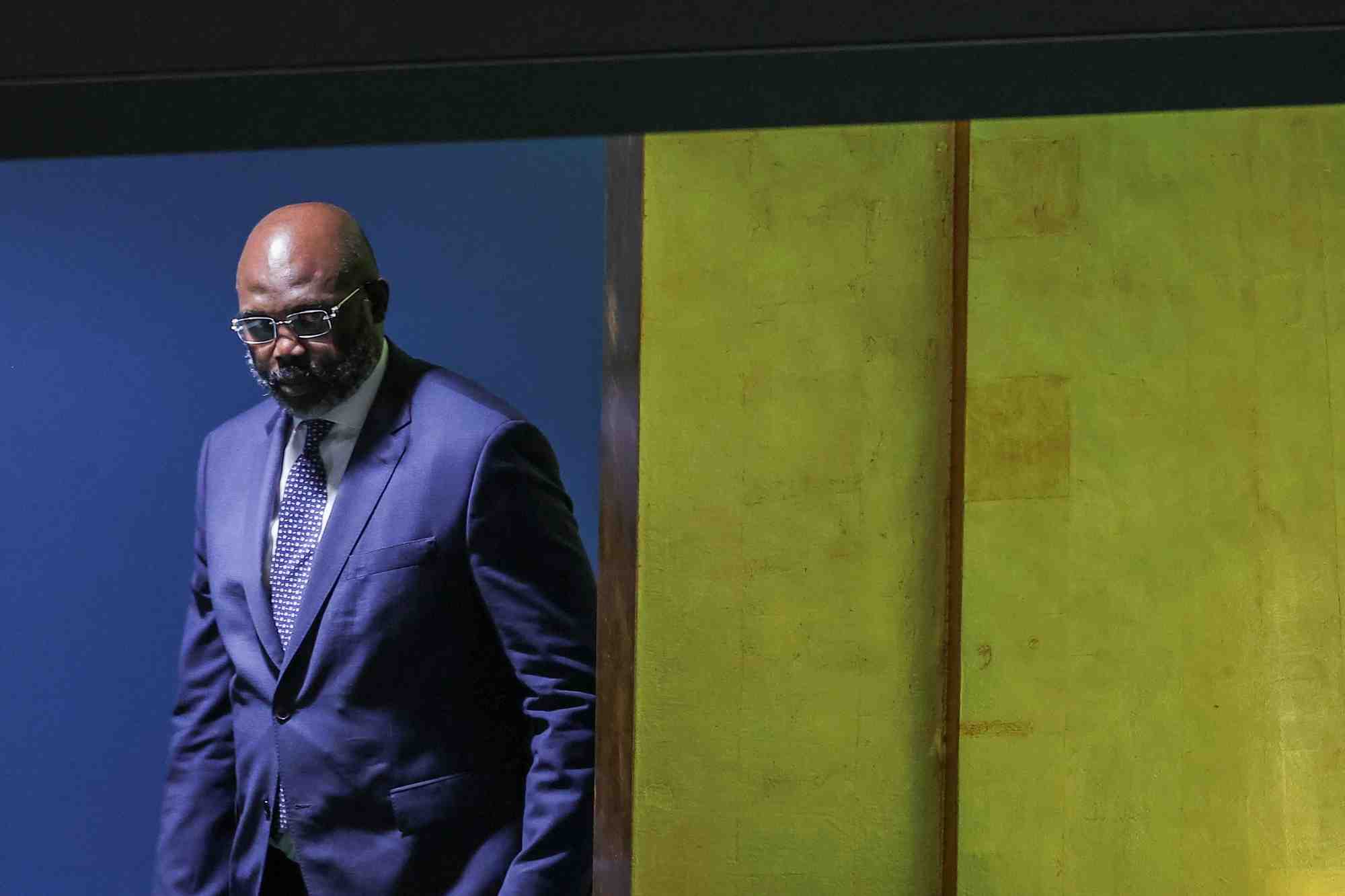 Le president du liberia, george weah, lors de l'assemblee generale de l'onu
