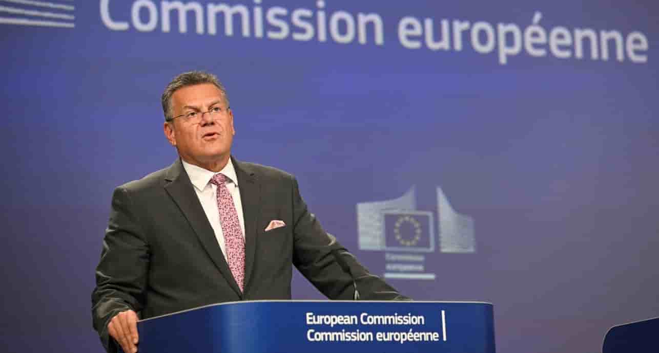 Le commissaire européen au commerce, Maros Sefcovic à Bruxelles, mercredi 3 septembre.