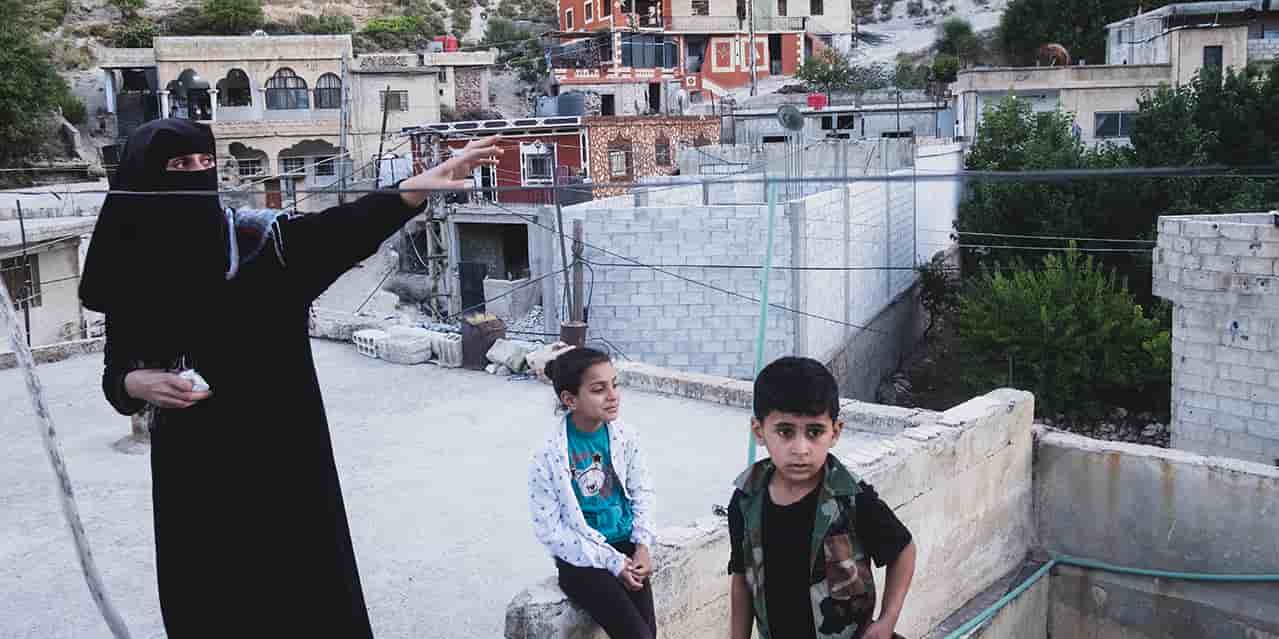 Pendant le raid de l'armée israélienne, dans le village Syrien Beit Jin.