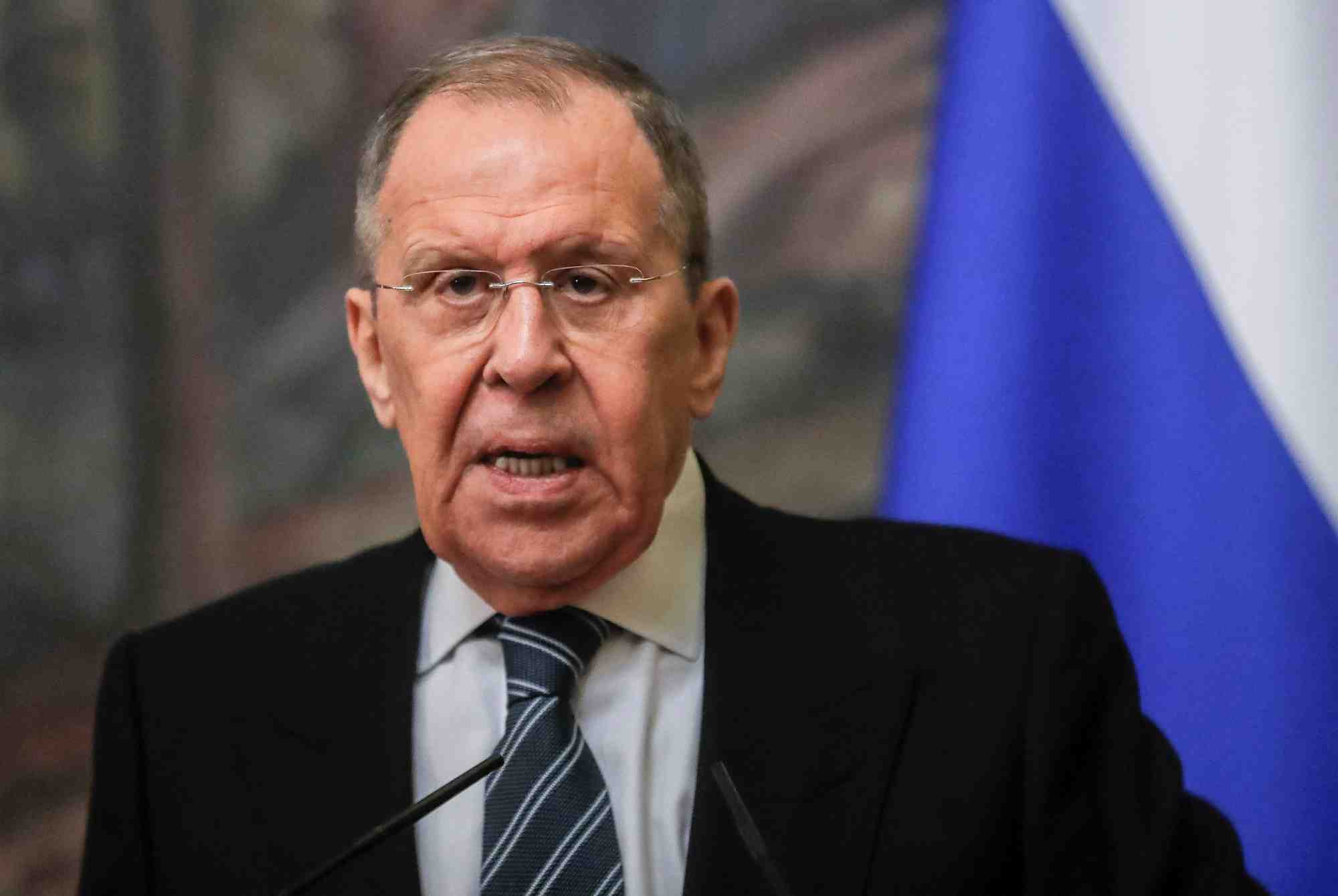 Photo d'archives du ministre russe des affaires etrangeres serguei lavrov lors d'une conference de presse a moscou