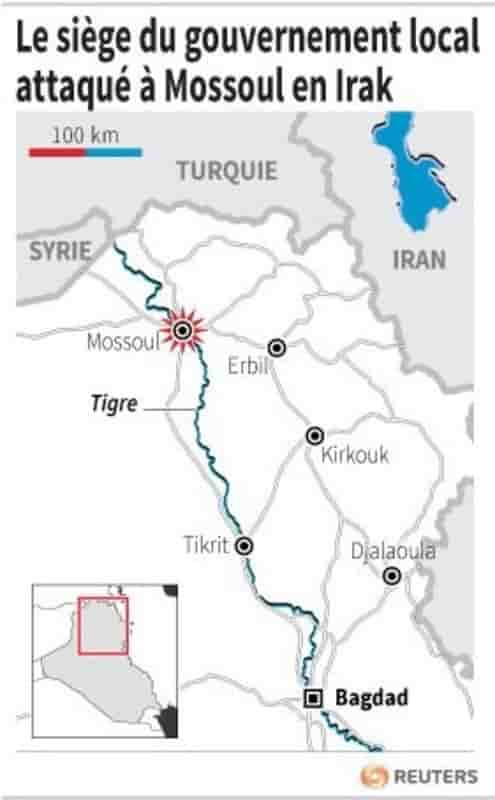 Attaque du siège du gouvernement local à Mossoul, en Irak