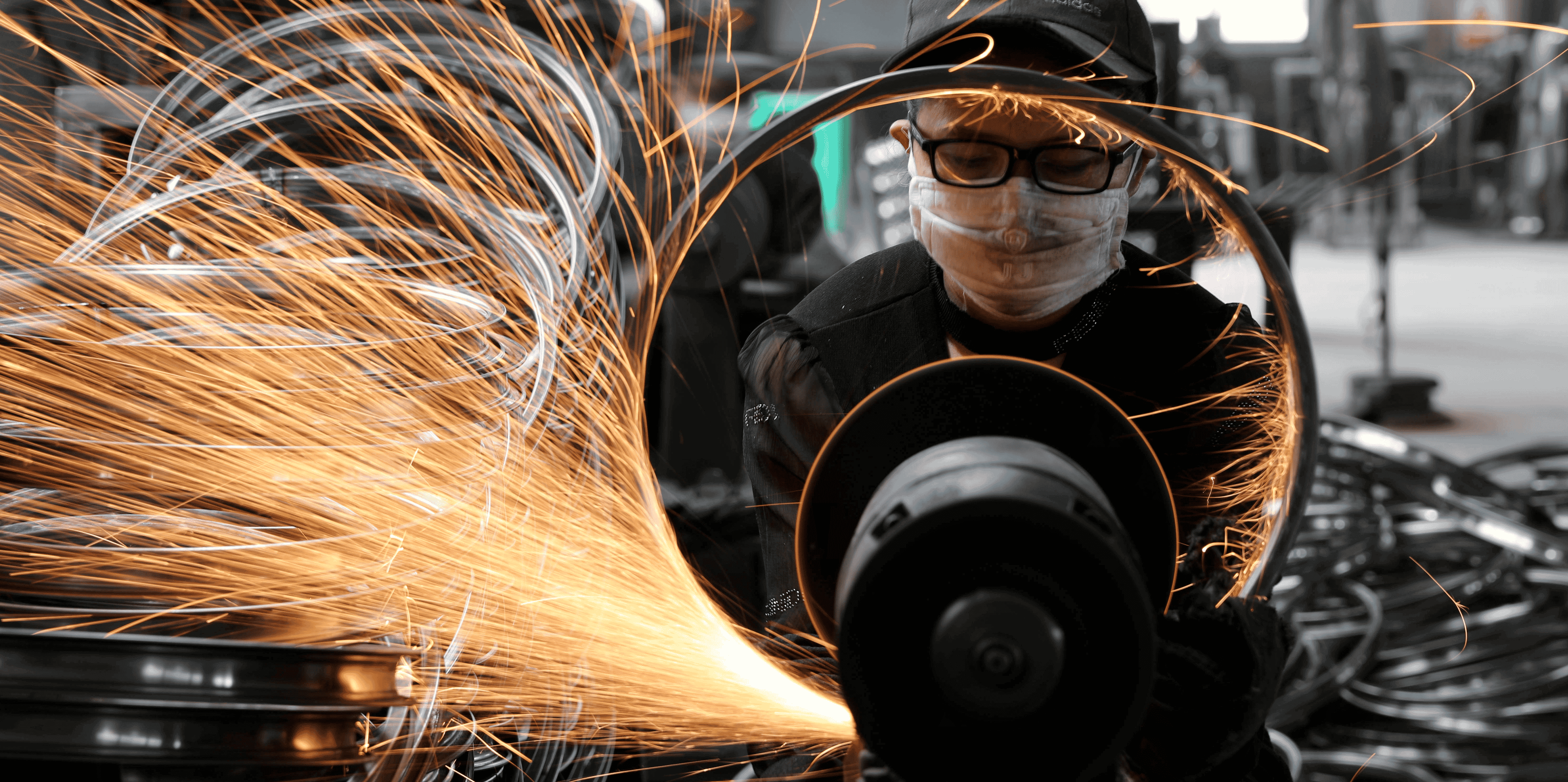 Chine, usine, manufacture, articles, sport, roue de bicyclette, croissance