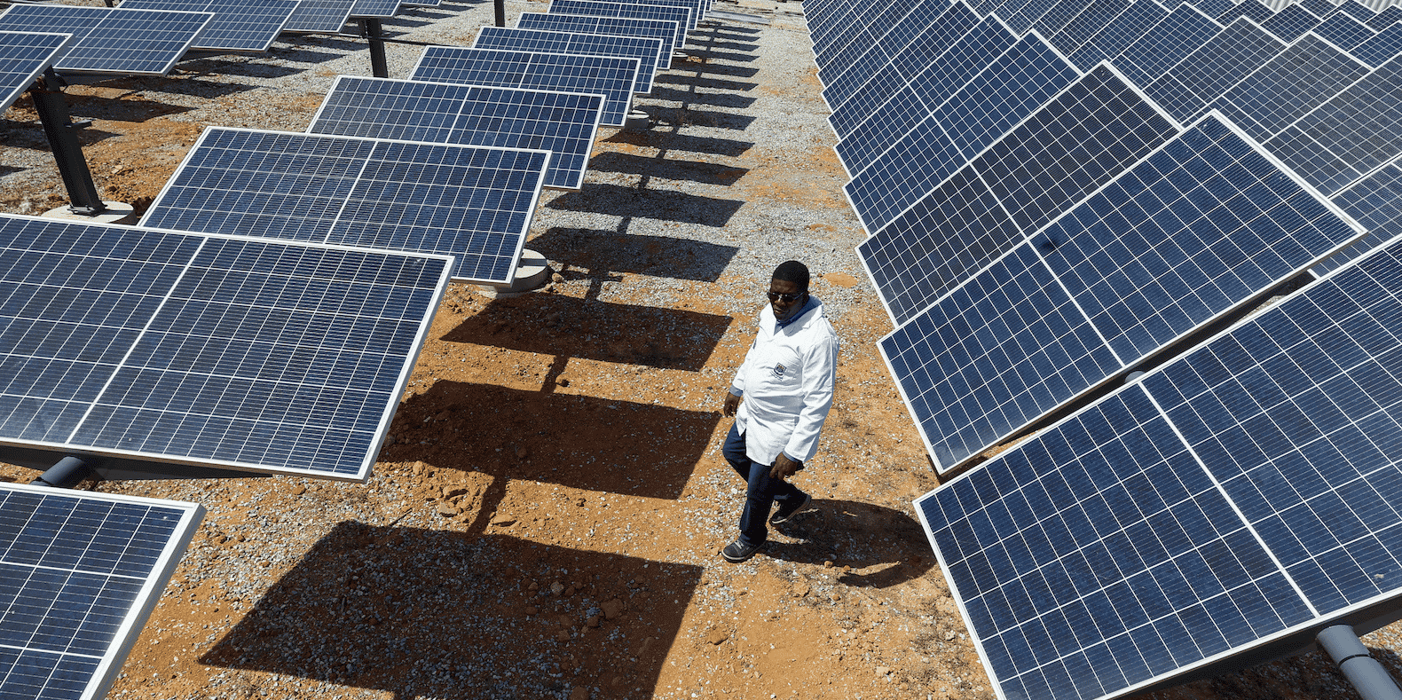 Panneaux solaires en Afrique du Sud.