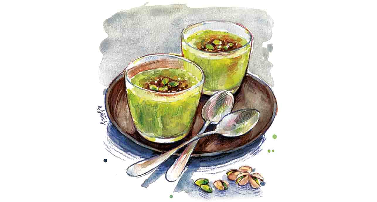 Découvrez la recette de la semaine : la crème à la pistache.