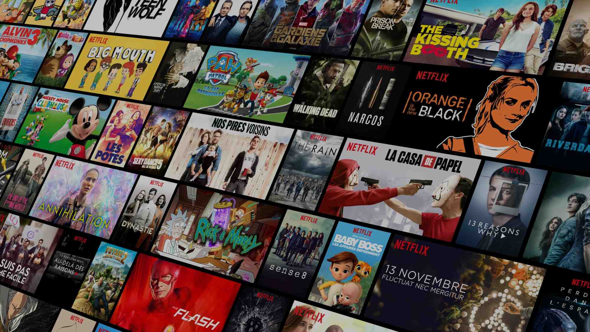 Netflix, mosaïque, séries télé, TV,