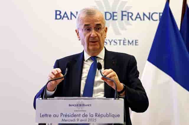 Le gouverneur de la Banque de France François Villeroy de Galhau lors de la présentation de la lettre au président de la République.