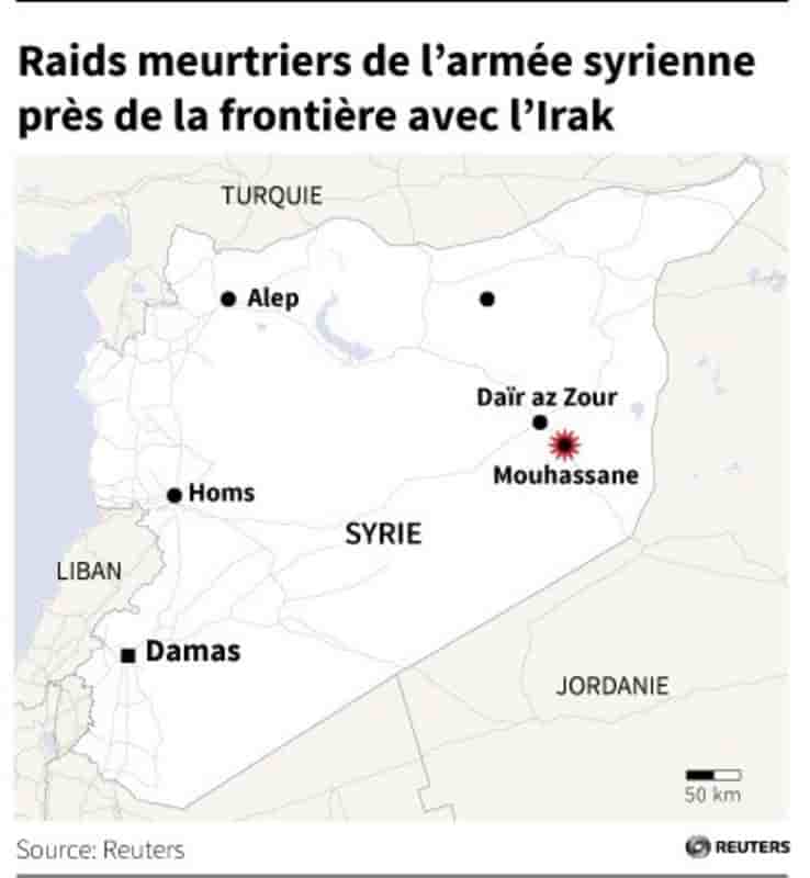 L'aviation syrienne bombarde des villes près de l'Irak, 16 morts