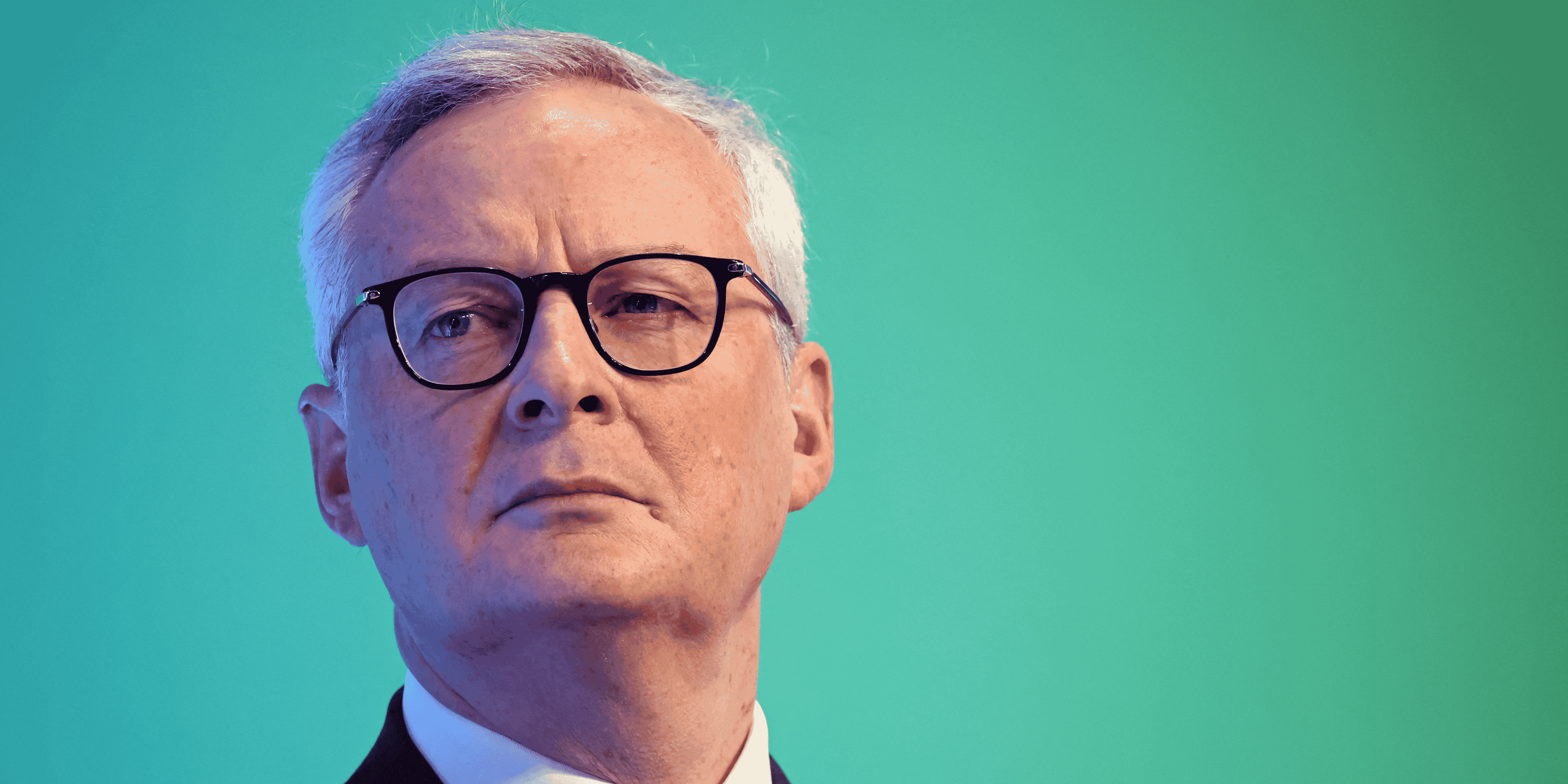 Bruno le maire lors d'une conference sur le climat et la croissance a paris