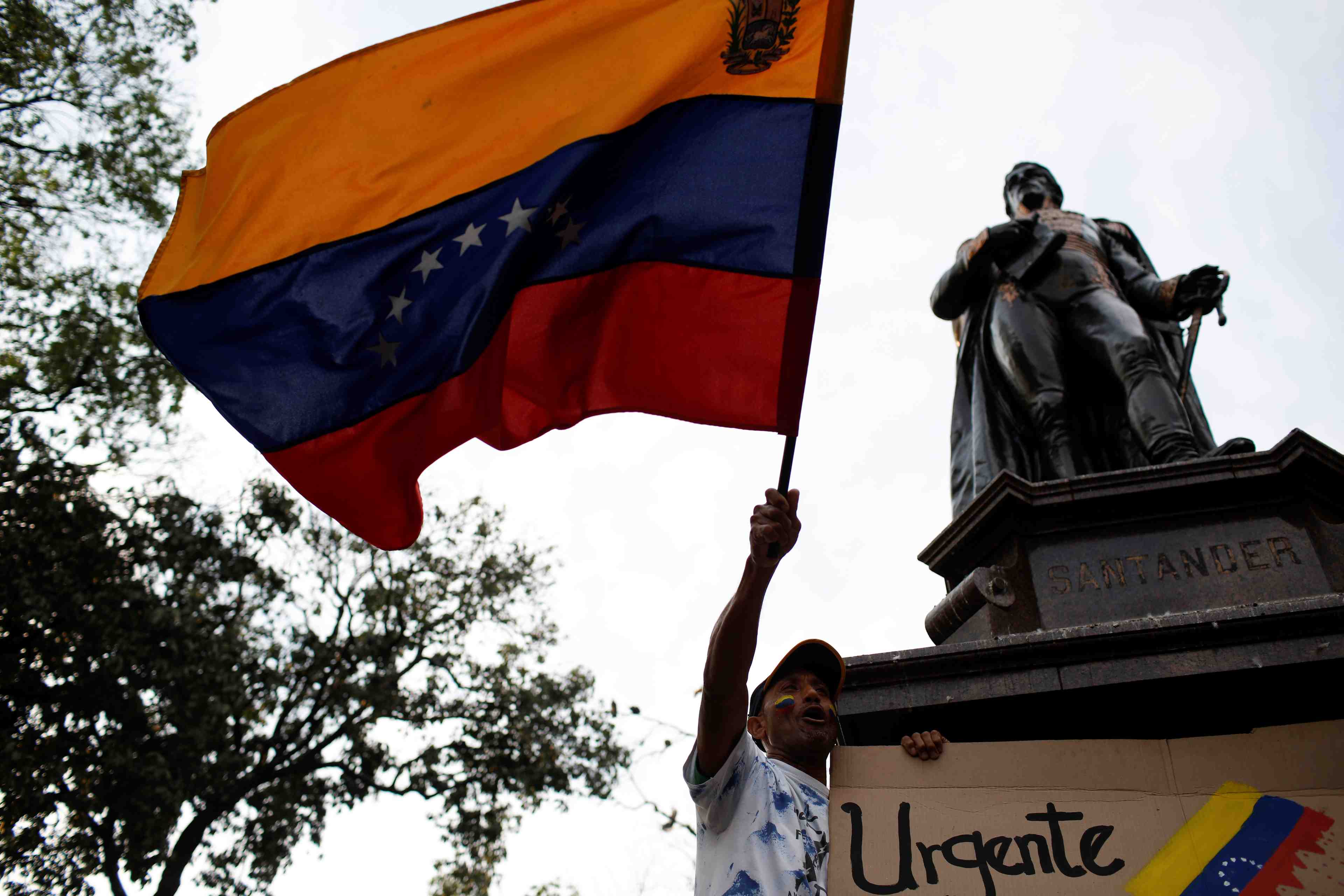 An opposition supporter gathers to rally against venezuelan president nicolas maduro's government and to honor youth day in cucuta
