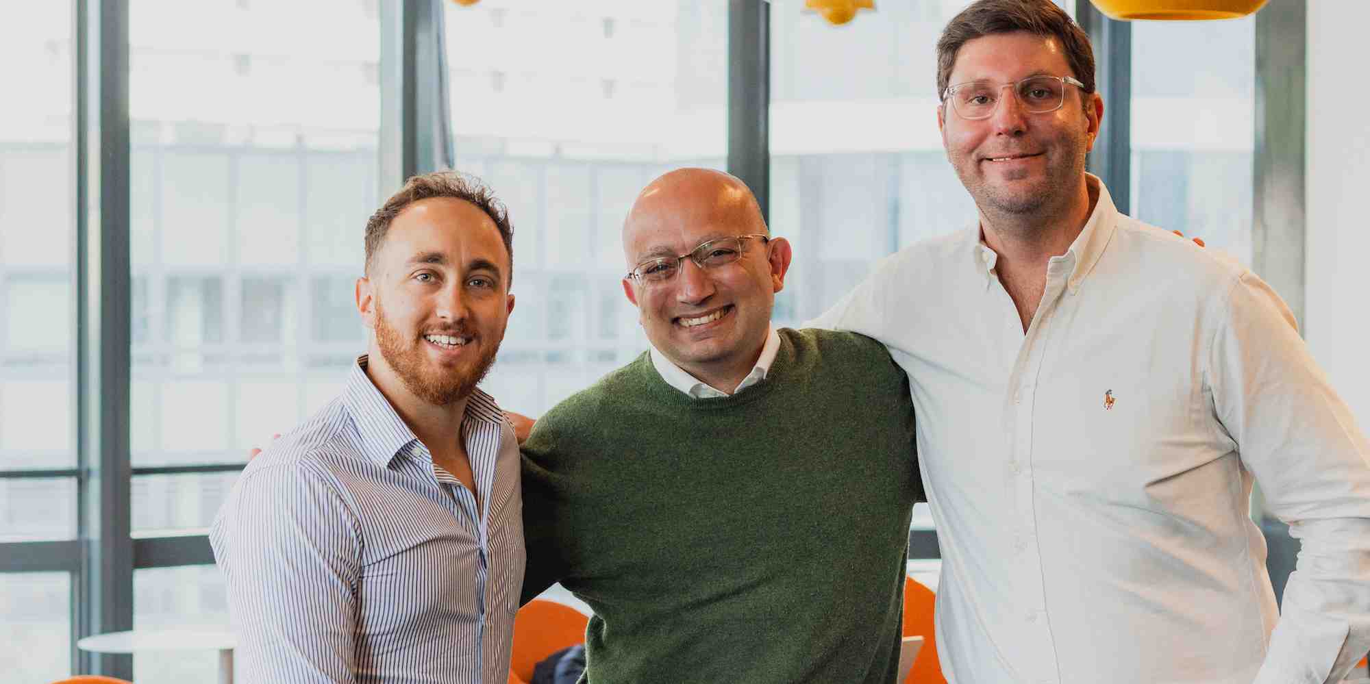 Luigi Lenguito (au centre) et les Argentins Luciano Allegro et Sebastian Cesario, cofondateurs de la start-up héraultaise BforeAI, spécialisée dans la cybersécurité prédictive.