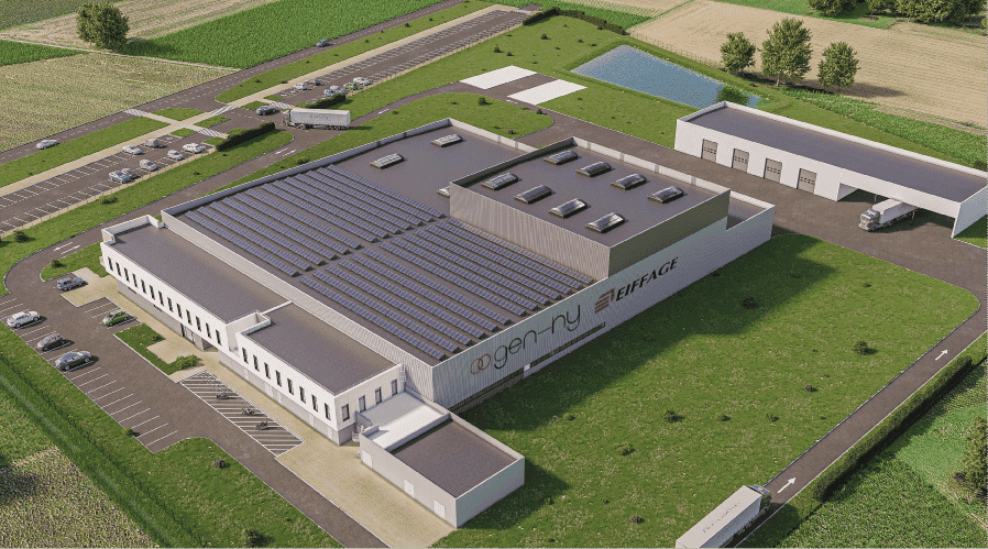 Le projet de la future usine Gen-Hy Cube, qui sortira de terre dès la fin de cette année, dédiée à la fabrication d’électrolyseurs AEM (Anion Exchange Membrane) dans le Doubs.
