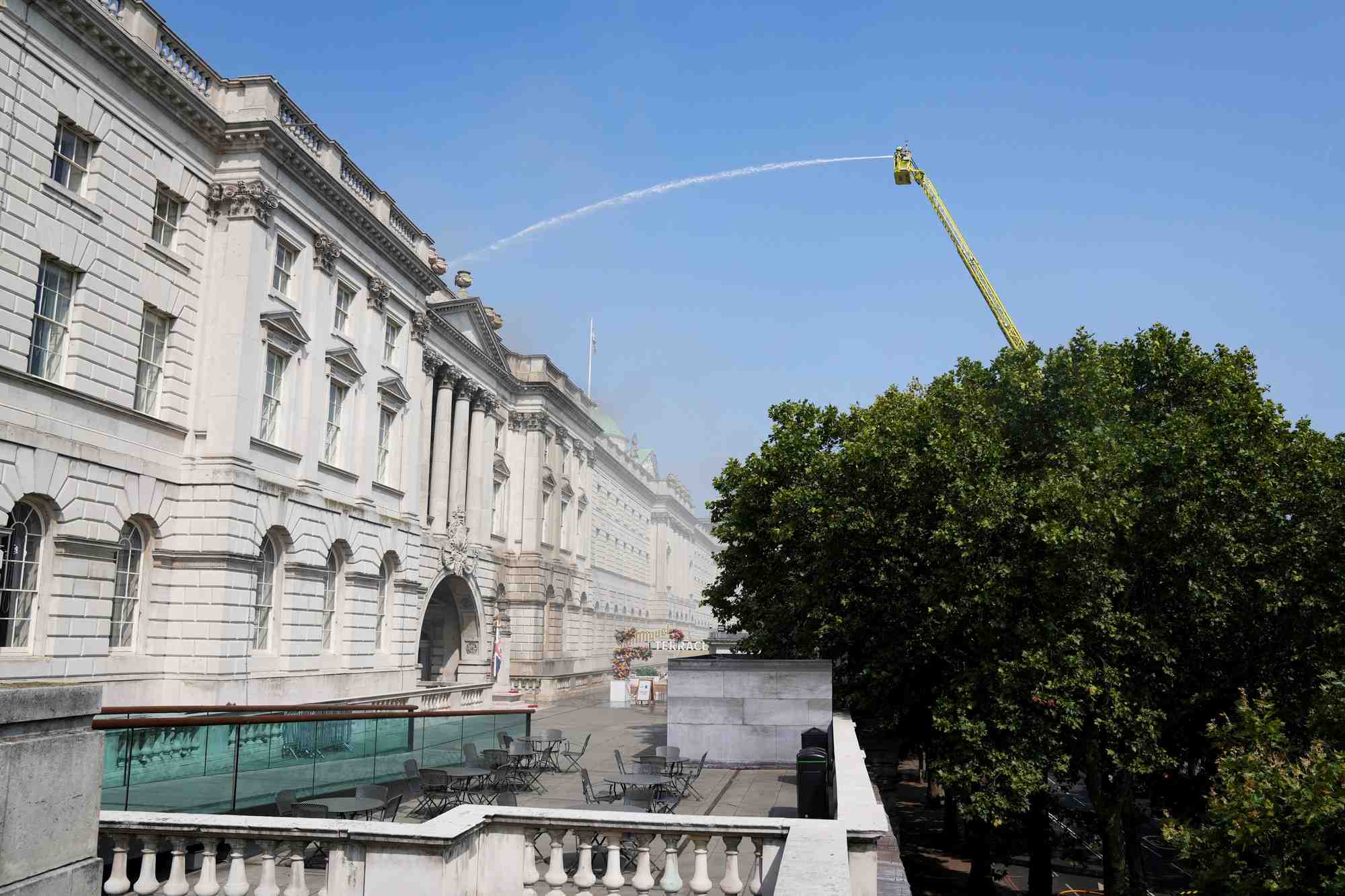 Fire at somerset house in london