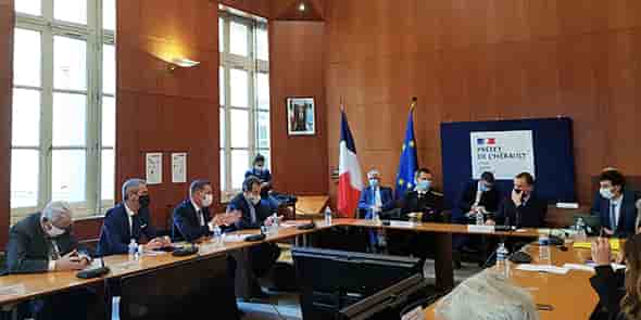 Olivier Dussopt à Montpellier, le 15 janvier 2021