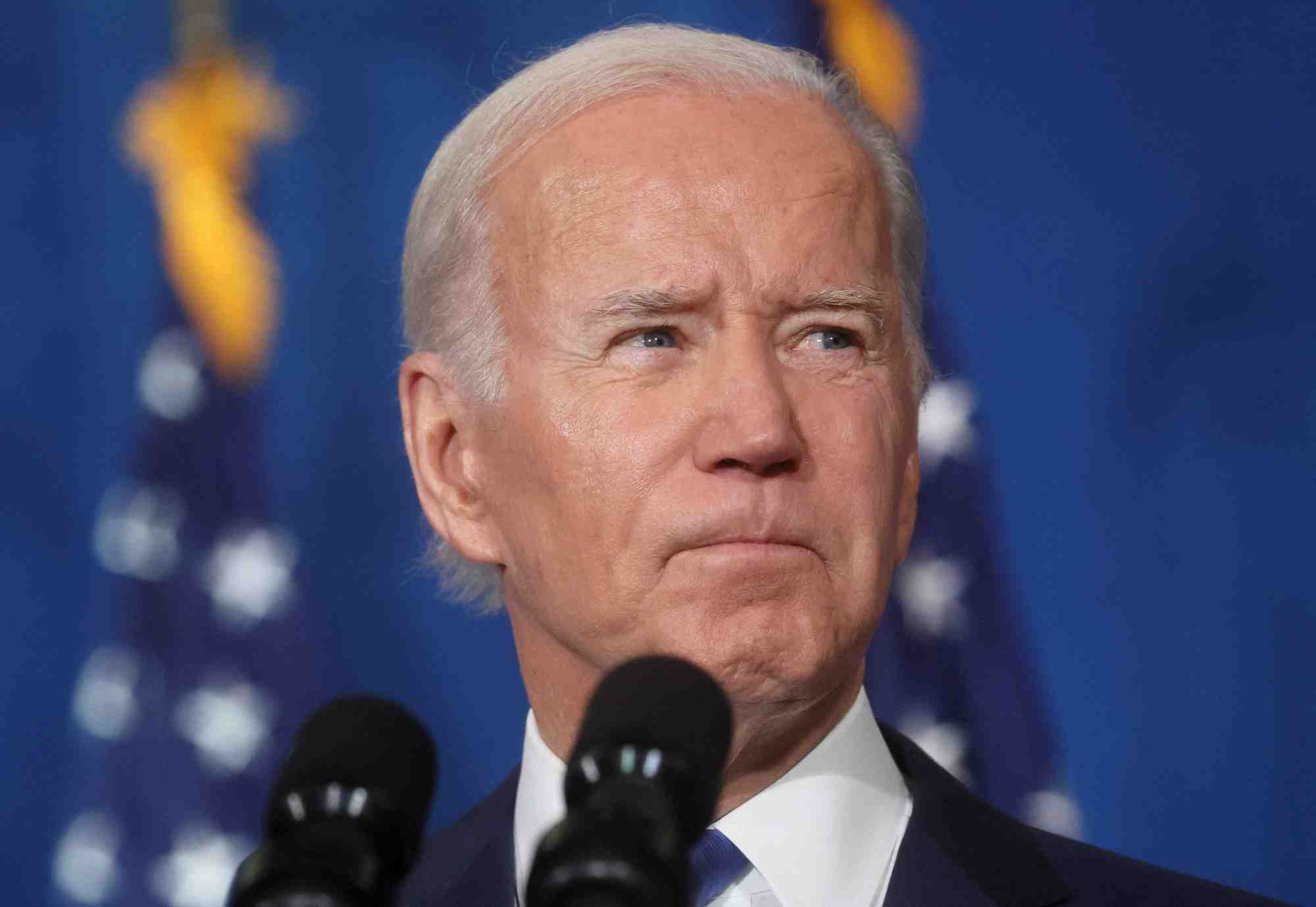 Le president americain joe biden lors d'un evenement du comite national democrate a washington