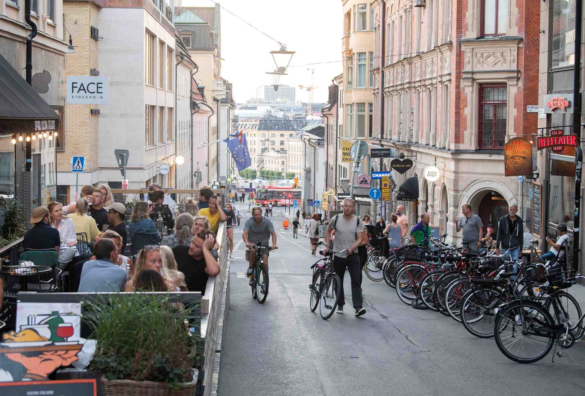 Photo prise le 20 août dans le quartier de Sodermalm, à Stockholm (Suède).