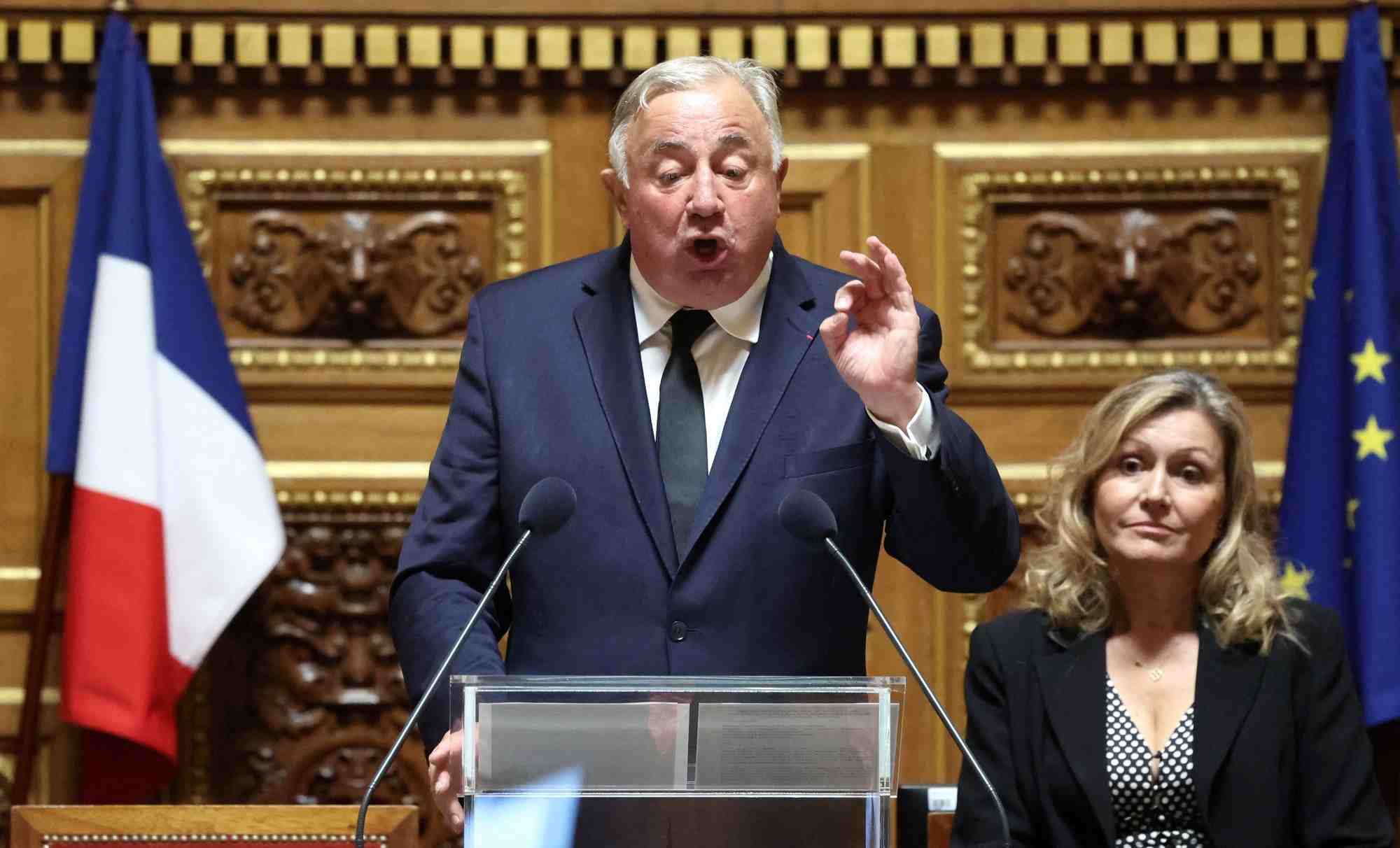 Le president lr (les republicains) du senat francais gerard larcher au senat