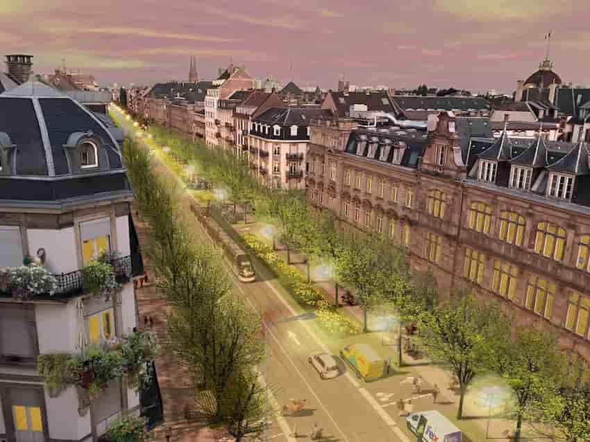 Le tramway doit emprunter une grande artère du centre-ville, l'avenue des Vosges.