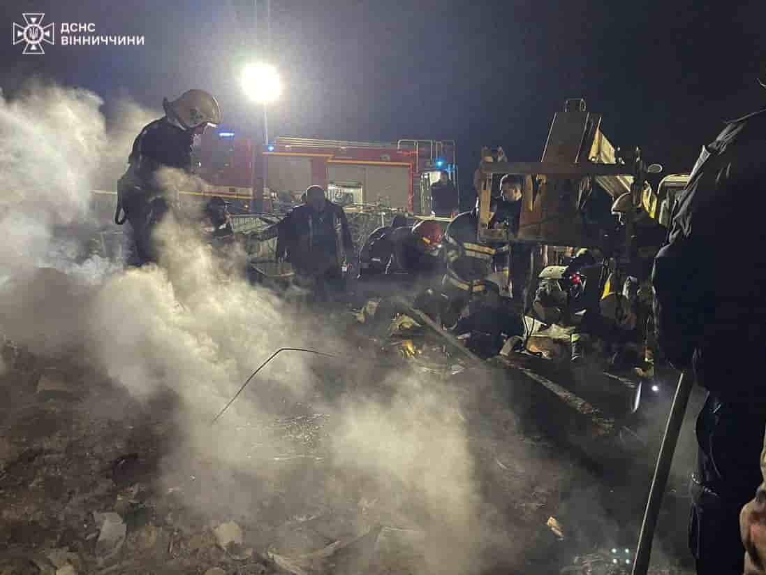 Site d'une frappe de drone russe, dans la region de vinnytsia, en ukraine