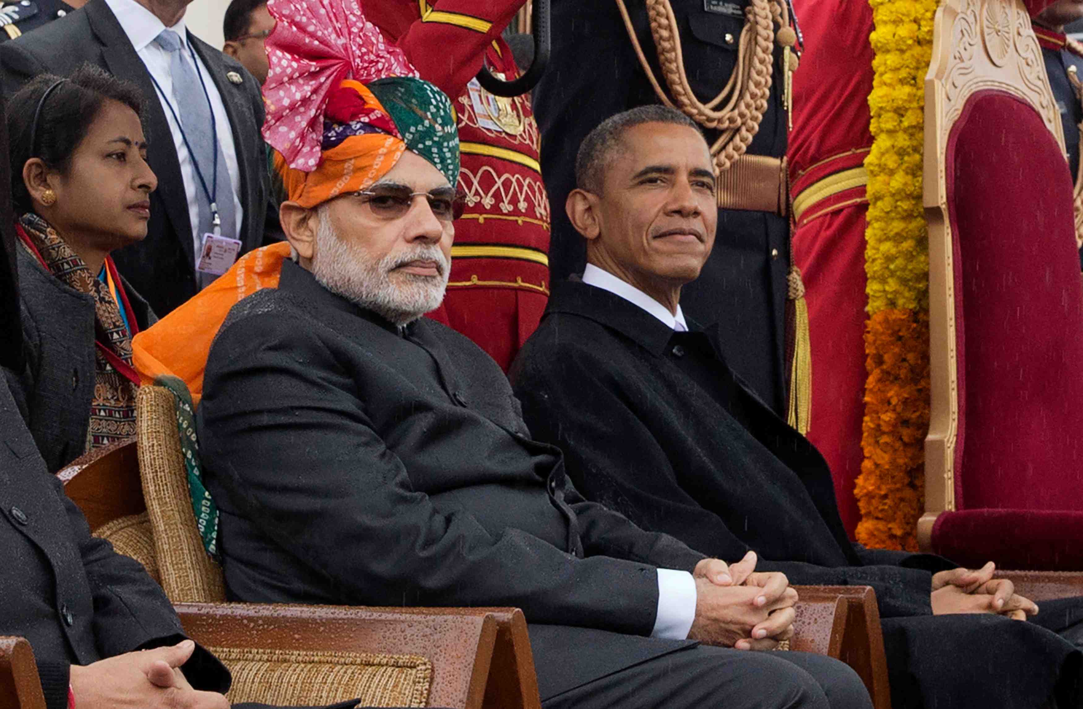 Barack obama, premier president americain a assister au defile de la fete de la republique en inde