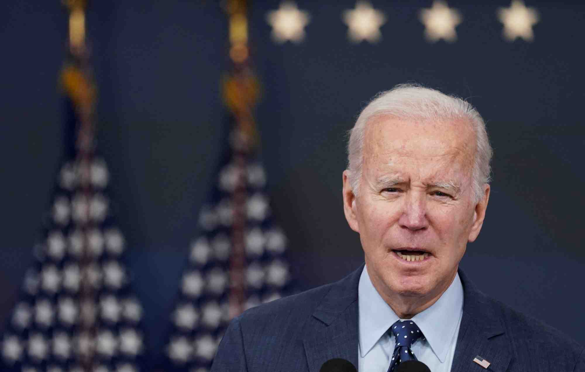Le president americain biden lors d'un discours a la maison blanche a washington