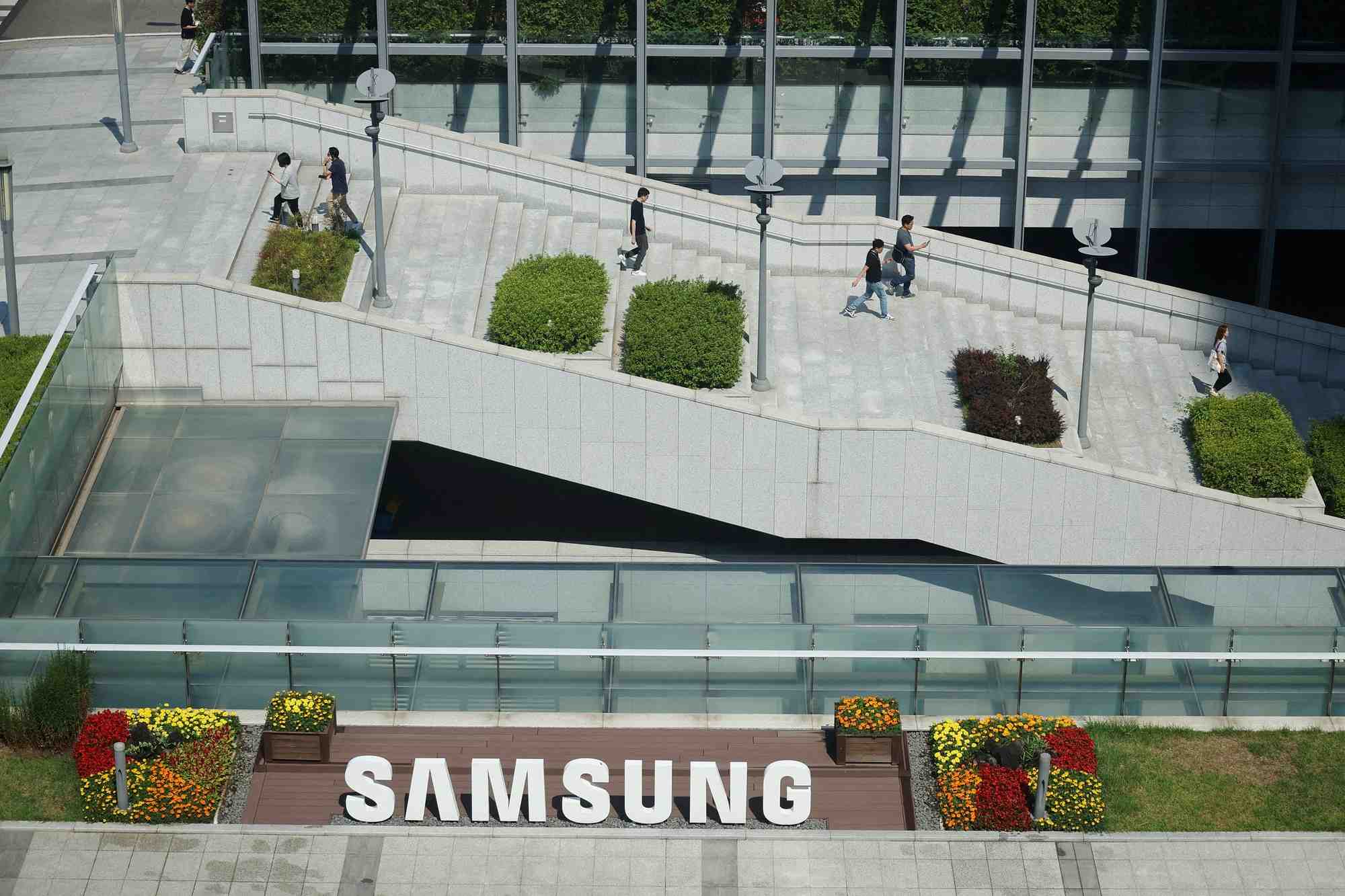 Le logo de samsung a suwon, en coree du sud