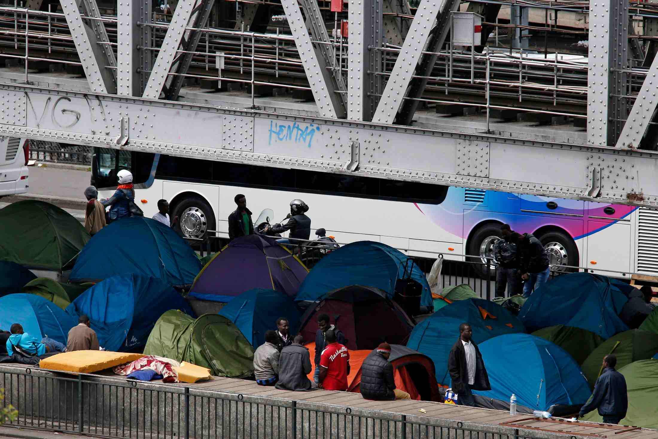 Evacuation d'un camp de migrants a paris