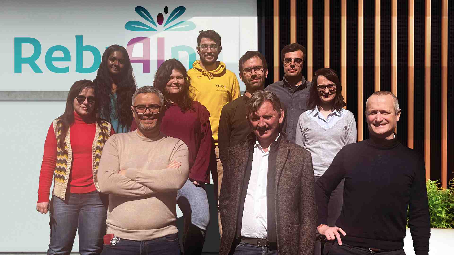 L'équipe de RebrAIn, avec au premier rang, de gauche à droite, Nejib Zemzemi, Emmanuel Cuny et David Caumartin.