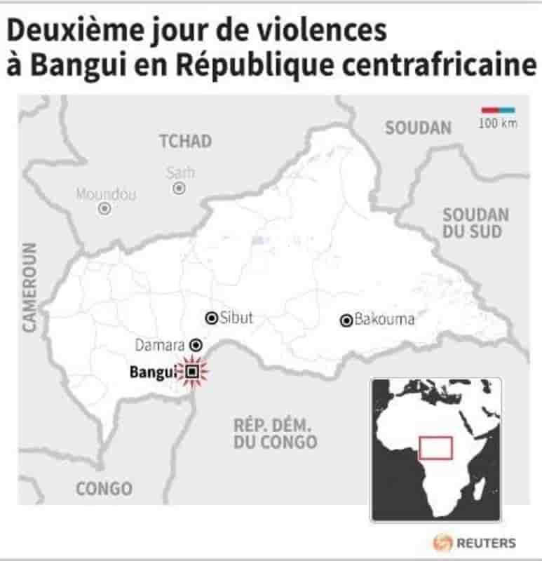 Deuxieme jour de violences a bangui en republique centrafricaine