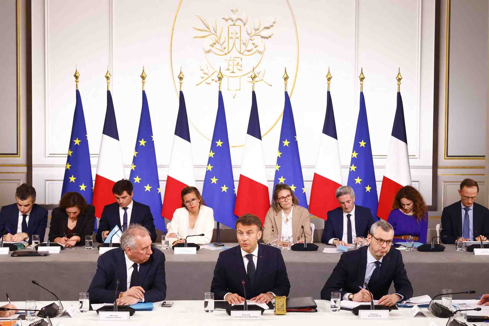 Emmanuel Macron a reçu, le 3 avril, à l’Élysée, les filières affectées par les droits de douane américains.