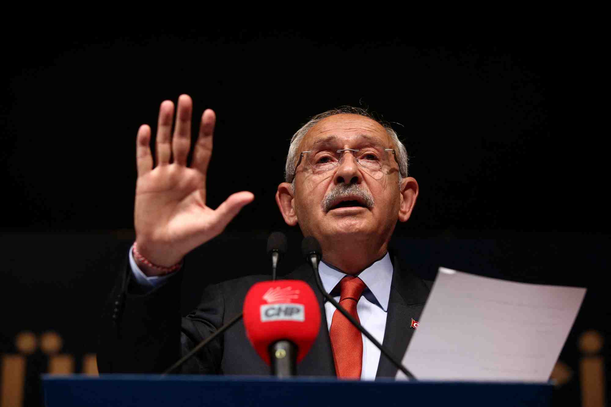 Kemal kilicdaroglu, candidat a la presidence de la principale alliance d'opposition turque, prend la parole lors d'une conference de presse a ankara