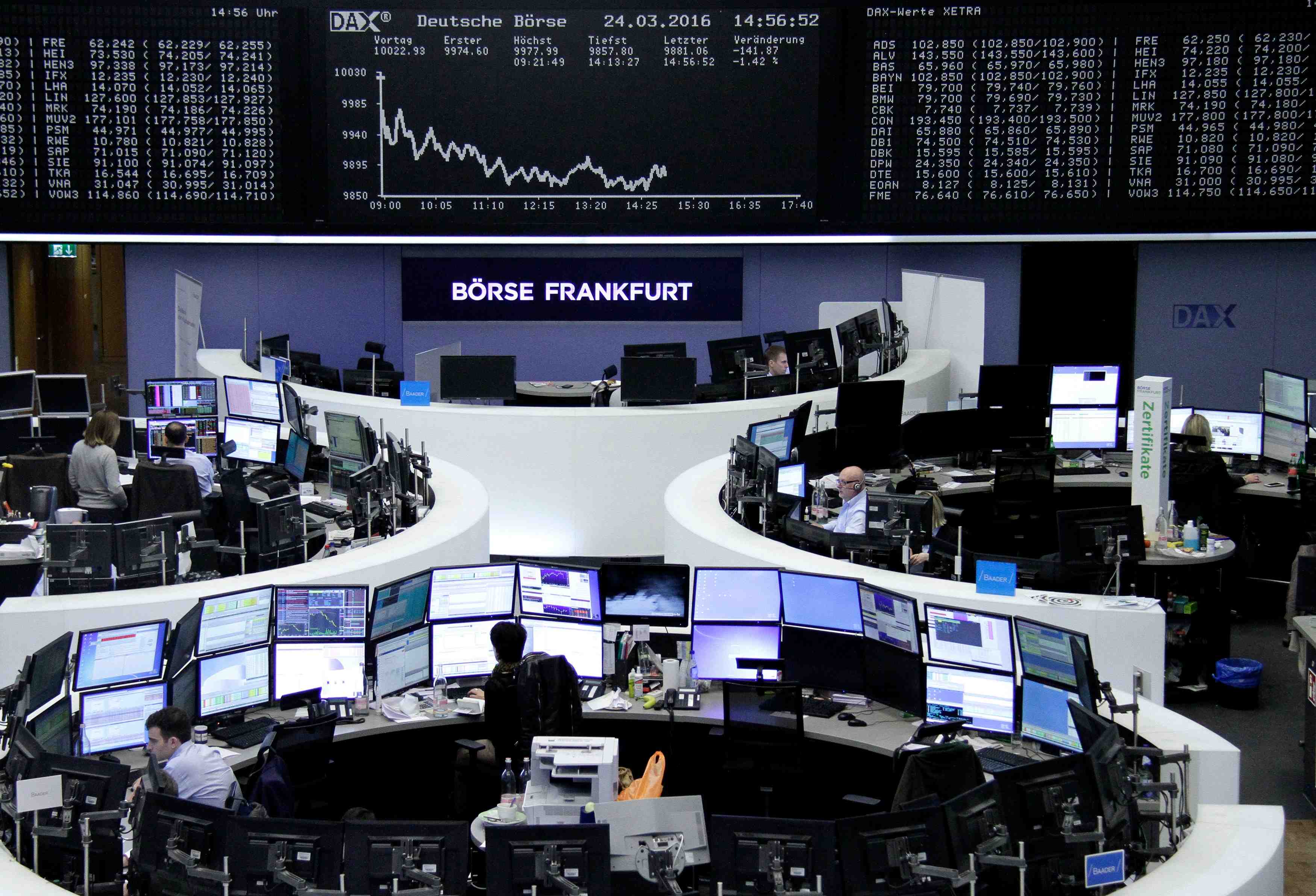 Bourse de Francfort (marchés financiers, marché financier) le 24 mars 2016