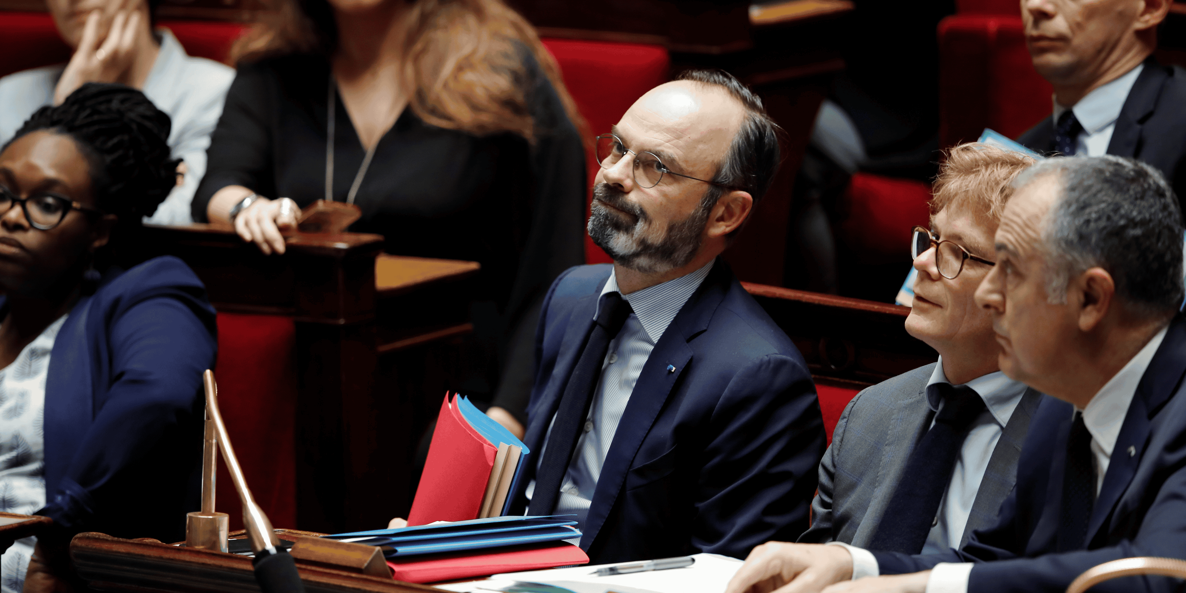 Le Premier ministre Edouard Philippe lors d'une séance de questions au gouvernement à l'Assemblée nationale, avant le vote de deux motions de censure visant le projet de réforme des retraites