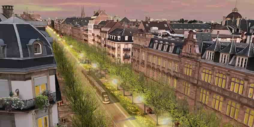 Les aménagements du tramway devraient conférer à l'avenue des Vosges l'aspect prestigieux d'une "Prachtallee".