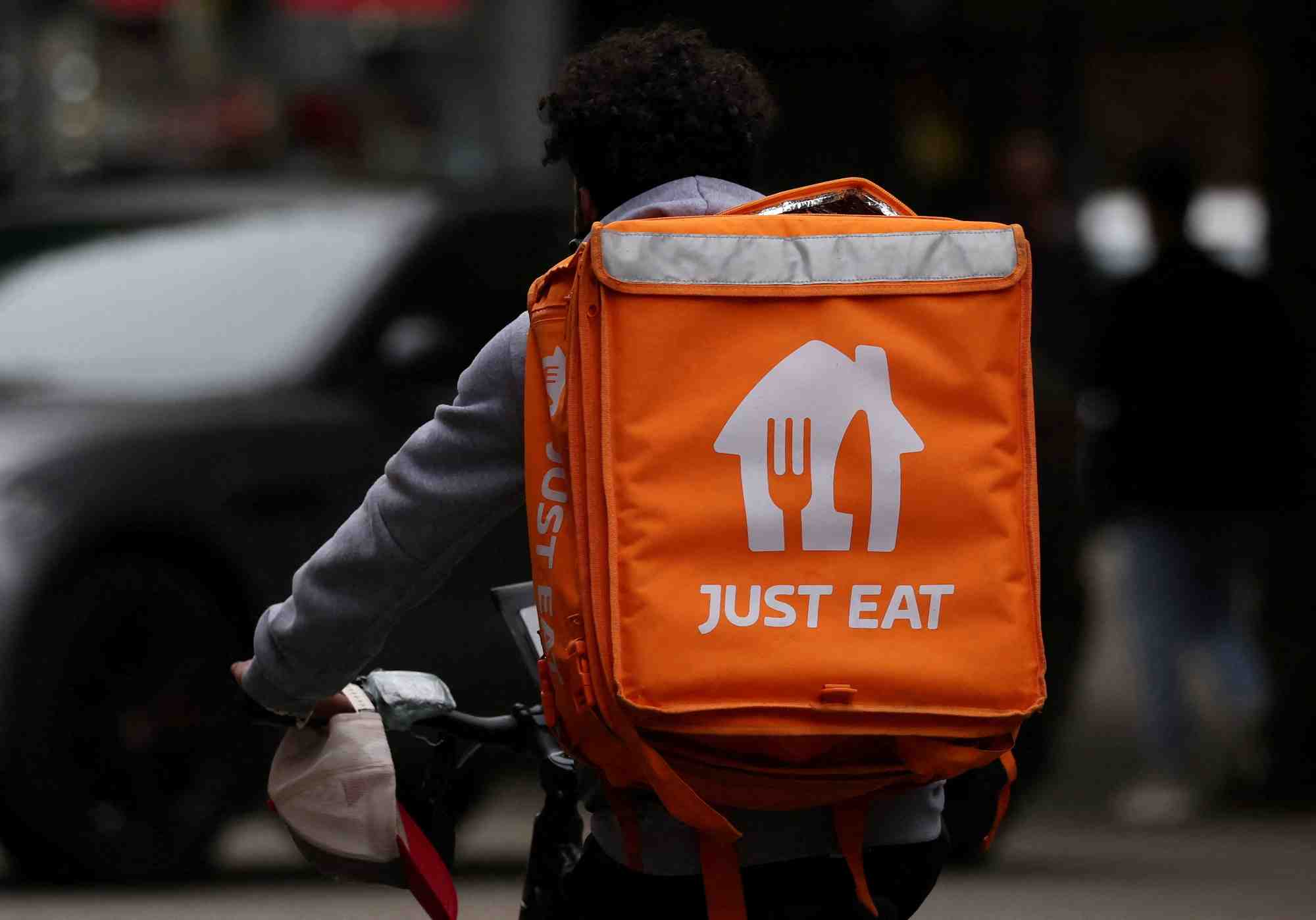 Un livreur just eat a velo dans manchester
